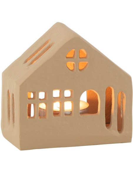 Photophore original Maison 9 cm en Métal Beige Goa - 1