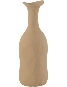 Vase moderne Bouteille Hauteur 39 cm en Métal Beige Agra - 1