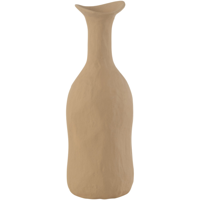 Vase moderne Bouteille Hauteur 39 cm en Métal Beige Agra - 1