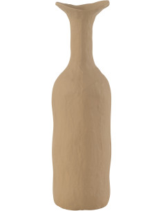 Vase moderne Bouteille XL Hauteur 50 cm en Métal Beige Agra - 1