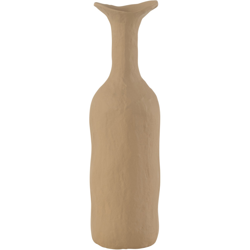 Vase moderne Bouteille XL Hauteur 50 cm en Métal Beige Agra - 1