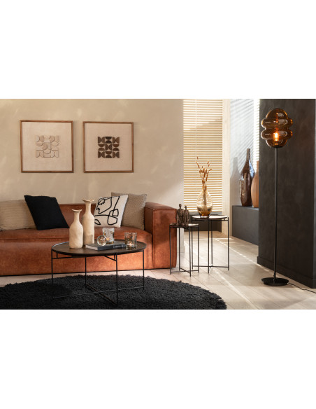 Vase moderne Bouteille XL Hauteur 50 cm en Métal Beige Agra - 2