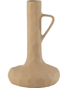 Vase original avec anse Pichet Hauteur 39 cm en Métal Beige Pune - 1