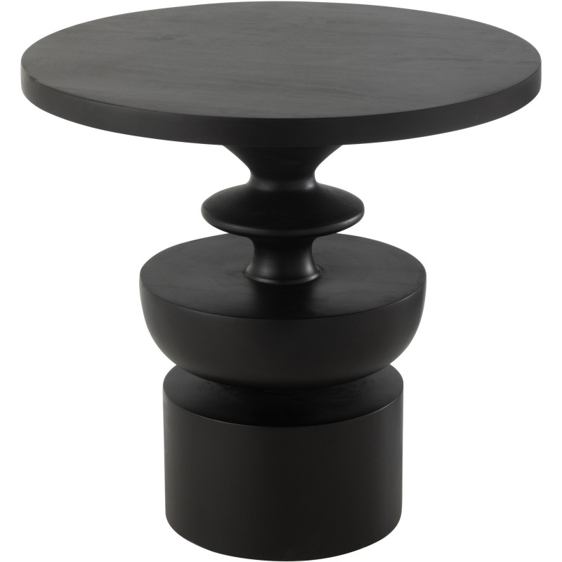 Table basse moderne Ronde en Bois de manguier Noir Goa - 1
