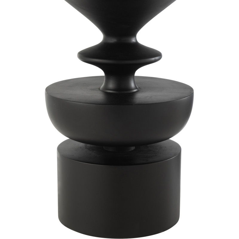 Table basse moderne Ronde en Bois de manguier Noir Goa - 3