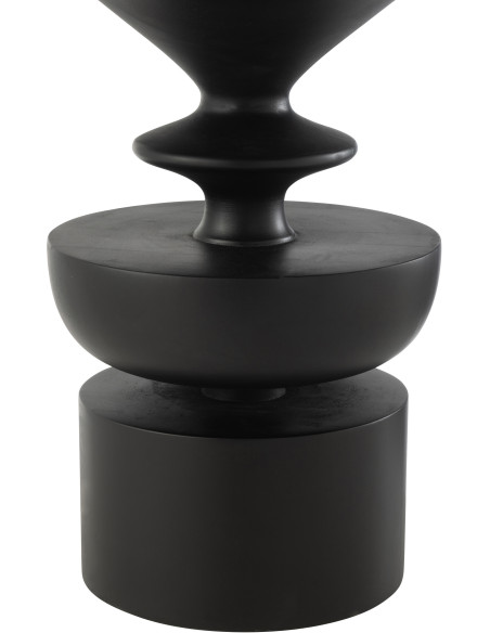 Table basse moderne Ronde en Bois de manguier Noir Goa - 3