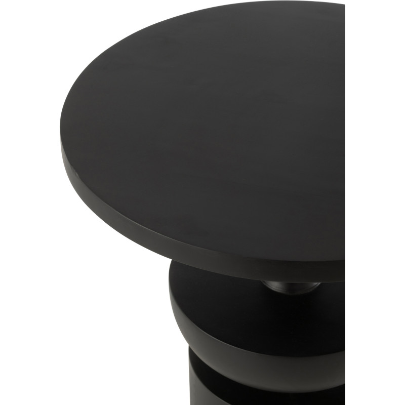 Table basse moderne Ronde en Bois de manguier Noir Goa - 4