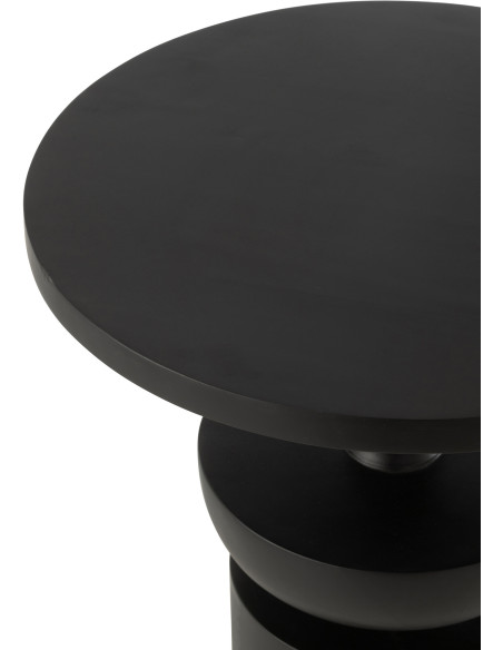 Table basse moderne Ronde en Bois de manguier Noir Goa - 4