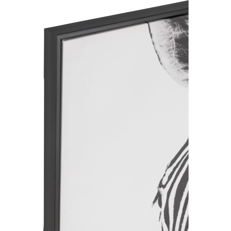 Toile murale originale imprimée Zèbre 103x143 Cadre en bois Noir Blanc Falvin - 3