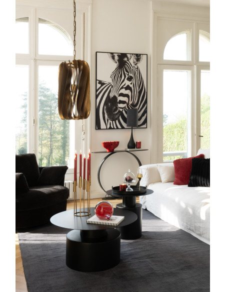 Toile murale originale imprimée Zèbre 103x143 Cadre en bois Noir Blanc Falvin - 5