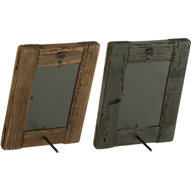 Cadre photo original en Bois de pin Marron Noir pour photo 10x15 cm Nick (Lot de 2) - 2