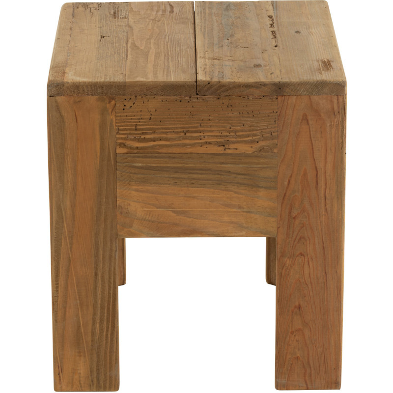 Tabouret vintage Carré en Bois de pin Marron Vieilli Will - 4