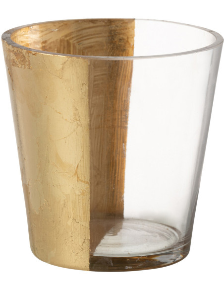 Photophore moderne bicolore Diamètre 12 cm en Verre Doré Transparent Boe - 3