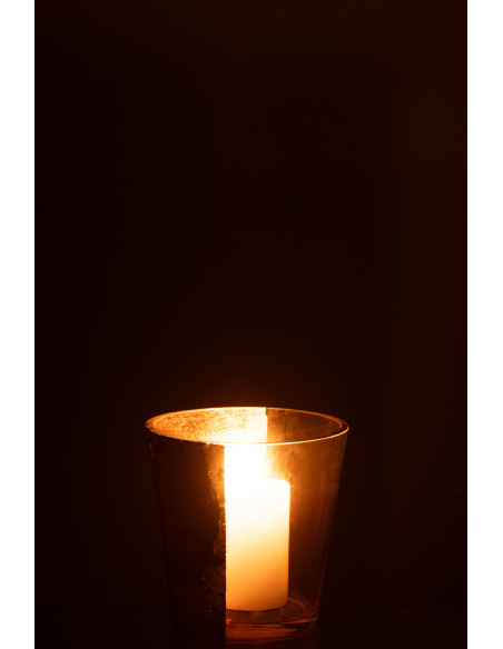 Photophore moderne bicolore Diamètre 12 cm en Verre Doré Transparent Boe - 4