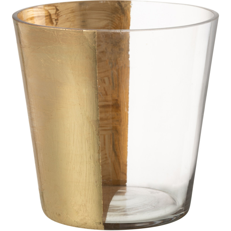 Photophore moderne bicolore XL Diamètre 18 cm en Verre Doré Transparent Boe - 3