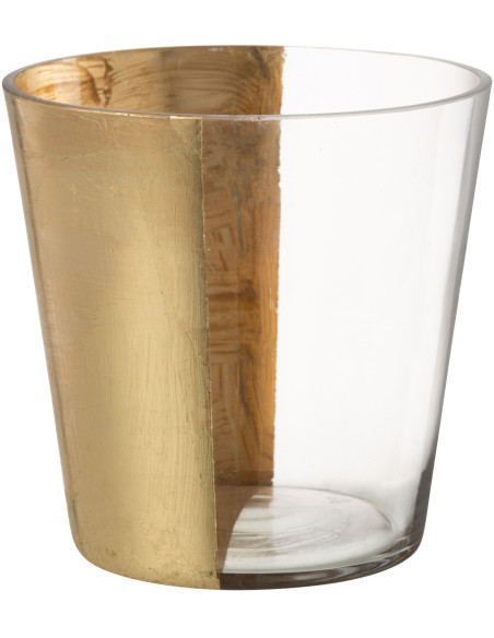 Photophore moderne bicolore XL Diamètre 18 cm en Verre Doré Transparent Boe - 3