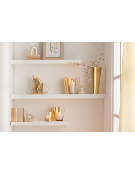 Photophore moderne bicolore XXL Diamètre 23 cm en Verre Doré Transparent Boe - 2