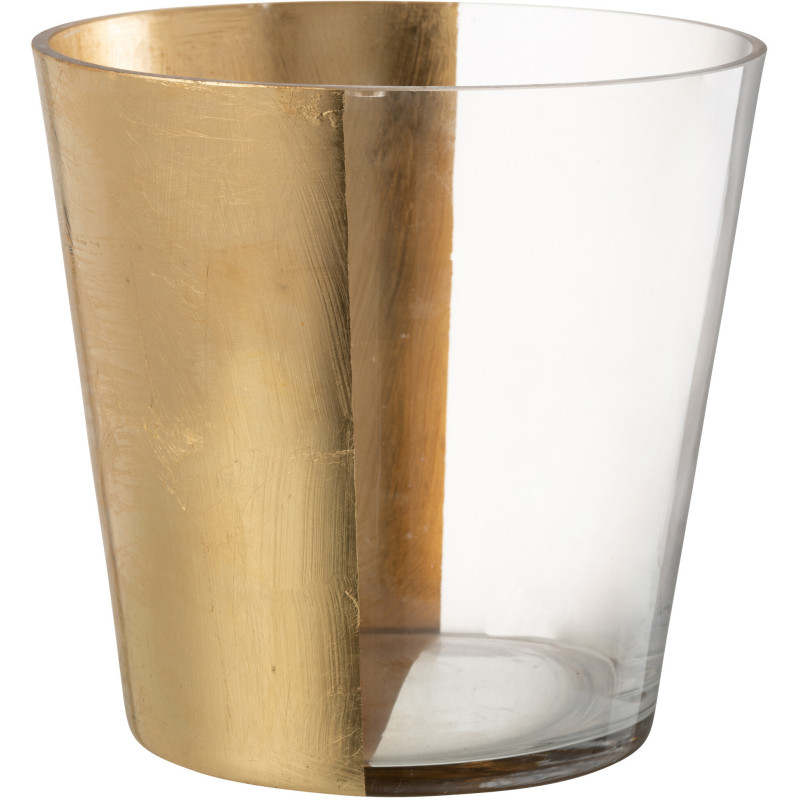 Photophore moderne bicolore XXL Diamètre 23 cm en Verre Doré Transparent Boe - 3