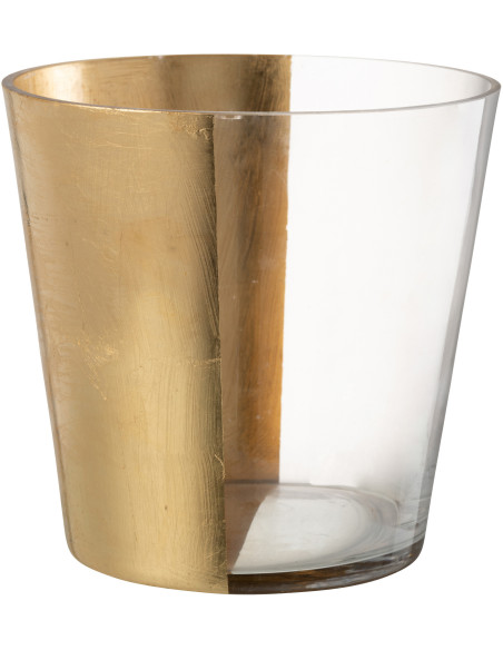 Photophore moderne bicolore XXL Diamètre 23 cm en Verre Doré Transparent Boe - 3