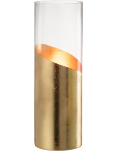 Photophore original bicolore XXL Hauteur 30 cm en Verre Doré Transparent Moa - 1