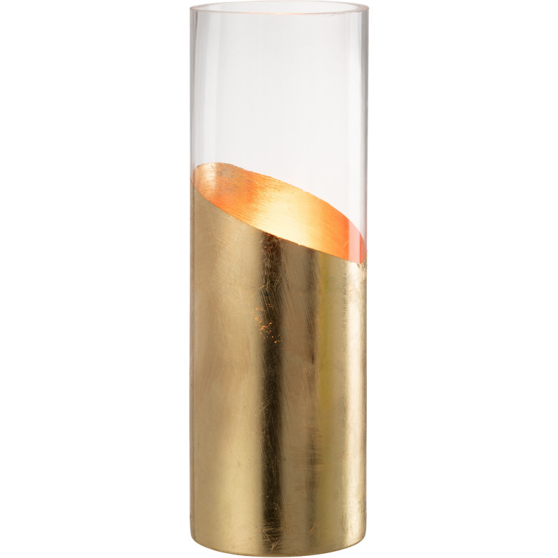 Photophore original bicolore XXL Hauteur 30 cm en Verre Doré Transparent Moa - 1