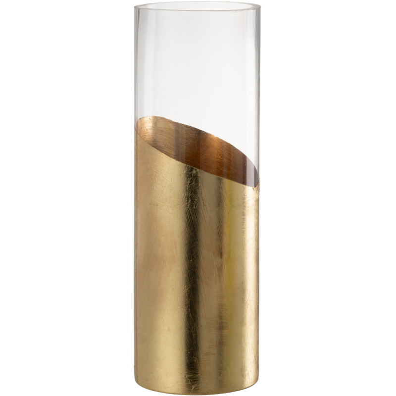 Photophore original bicolore XXL Hauteur 30 cm en Verre Doré Transparent Moa - 3