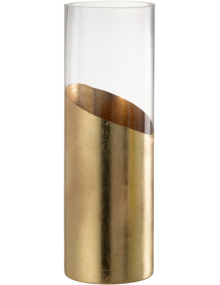 Photophore original bicolore XXL Hauteur 30 cm en Verre Doré Transparent Moa - 3