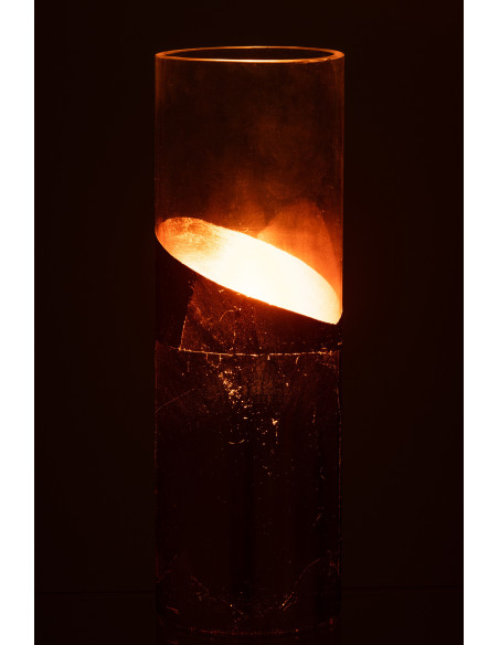 Photophore original bicolore XXL Hauteur 30 cm en Verre Doré Transparent Moa - 4