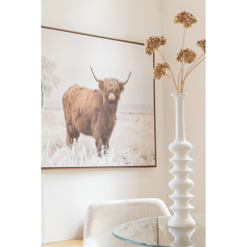 Toile murale originale imprimée Yack Paysage 143x103 Cadre en bois de pin Marron Blanc Gavlon - 2