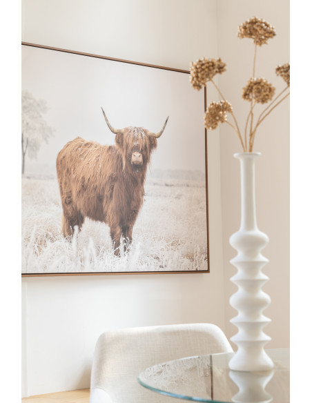 Toile murale originale imprimée Yack Paysage 143x103 Cadre en bois de pin Marron Blanc Gavlon - 2