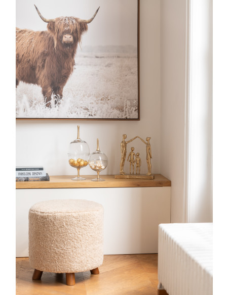 Toile murale originale imprimée Yack Paysage 143x103 Cadre en bois de pin Marron Blanc Gavlon - 6