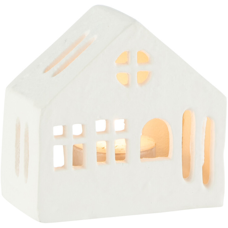 Photophore original Maison 9 cm en Métal Blanc Goa - 1