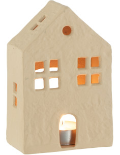 Photophore original Maison 12 cm en Métal Beige Goa - 1