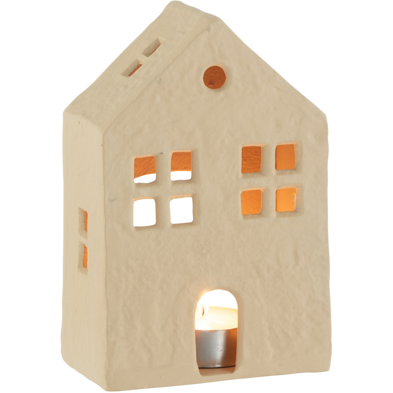 Photophore original Maison 12 cm en Métal Beige Goa - 1