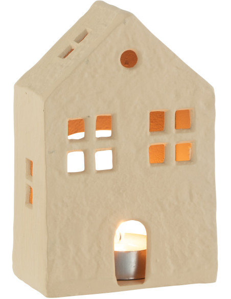 Photophore original Maison 12 cm en Métal Beige Goa - 1