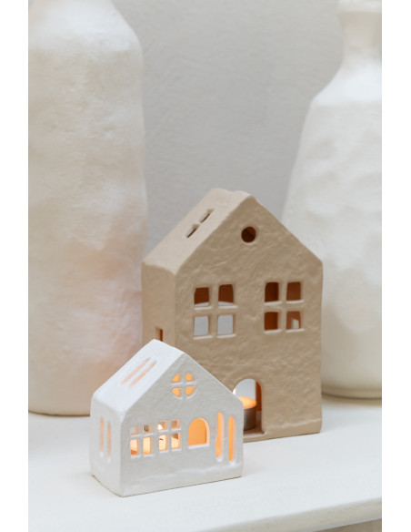 Photophore original Maison 12 cm en Métal Beige Goa - 2