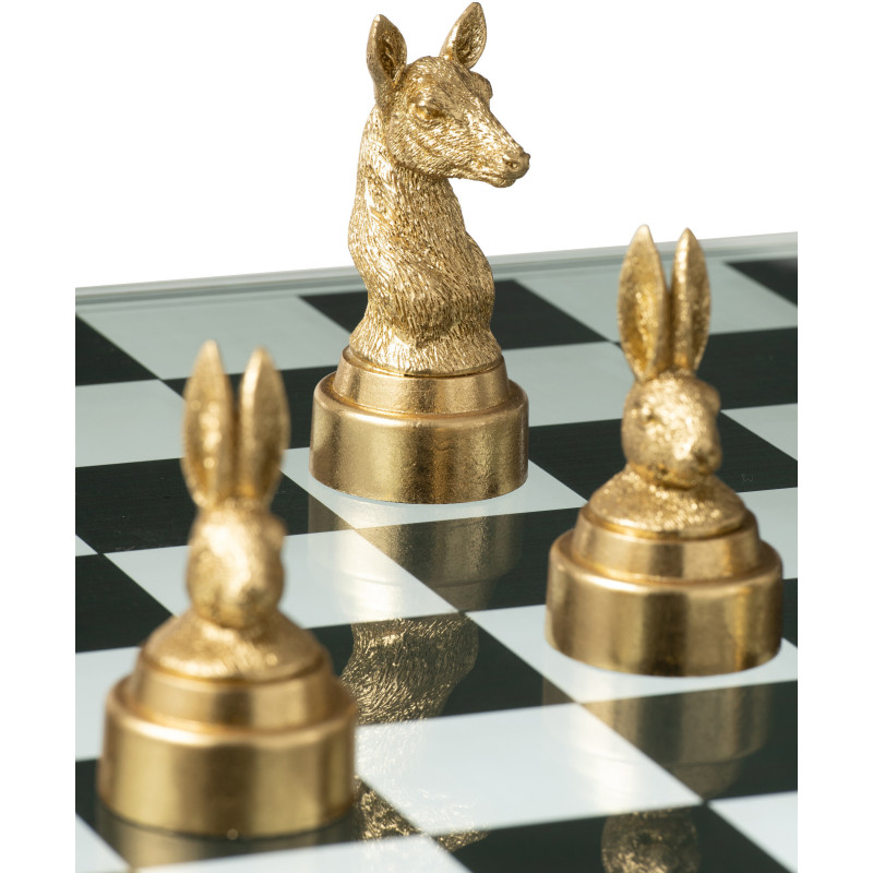 Jeu d'échecs original Animaux 60 cm en Résine Doré Marron Bestio - 7