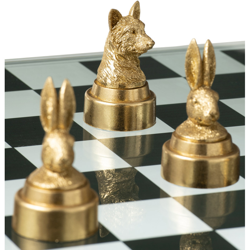 Jeu d'échecs original Animaux 60 cm en Résine Doré Marron Bestio - 8