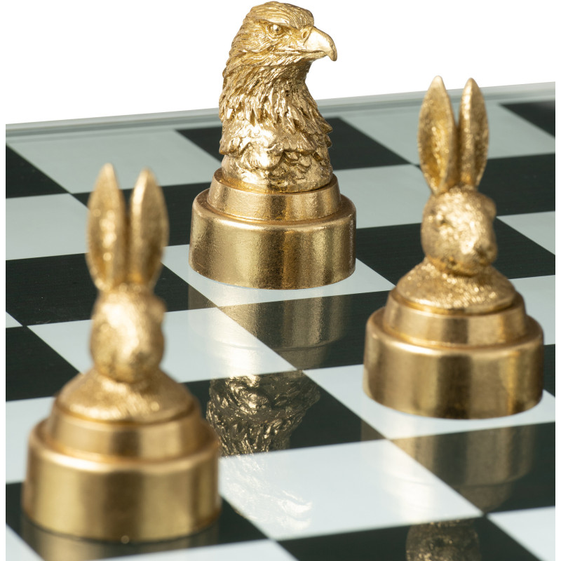 Jeu d'échecs original Animaux 60 cm en Résine Doré Marron Bestio - 9