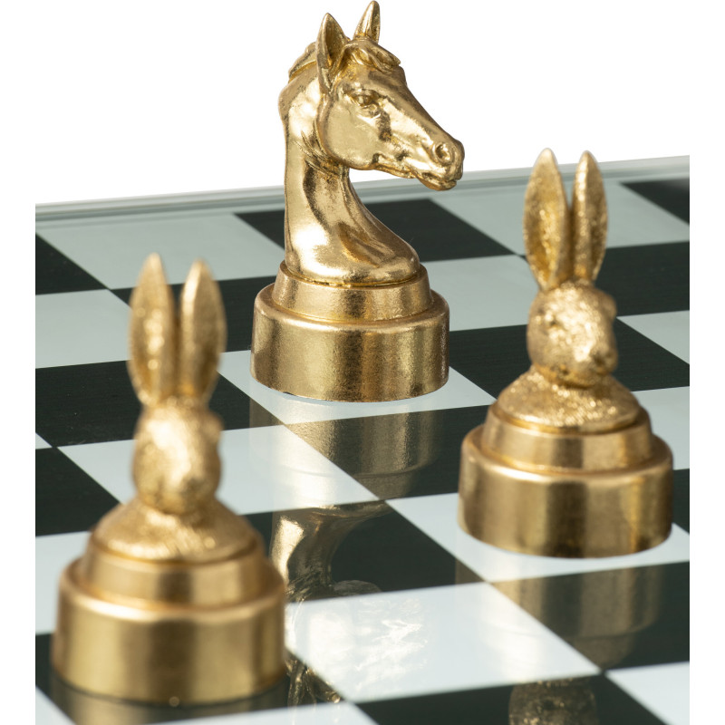 Jeu d'échecs original Animaux 60 cm en Résine Doré Marron Bestio - 10