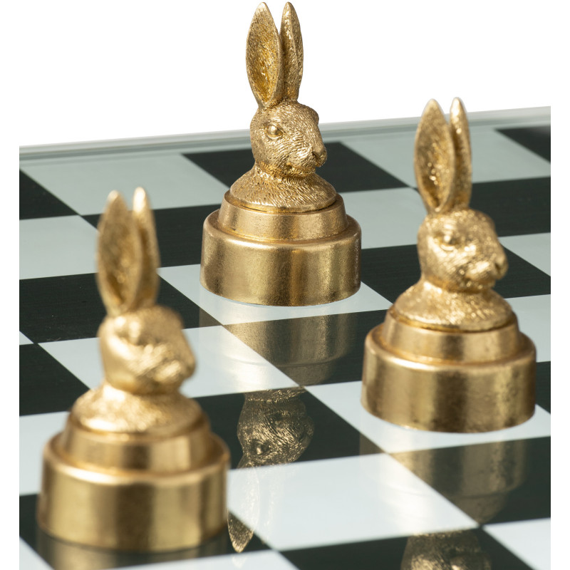 Jeu d'échecs original Animaux 60 cm en Résine Doré Marron Bestio - 11
