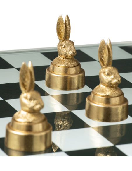 Jeu d'échecs original Animaux 60 cm en Résine Doré Marron Bestio - 11