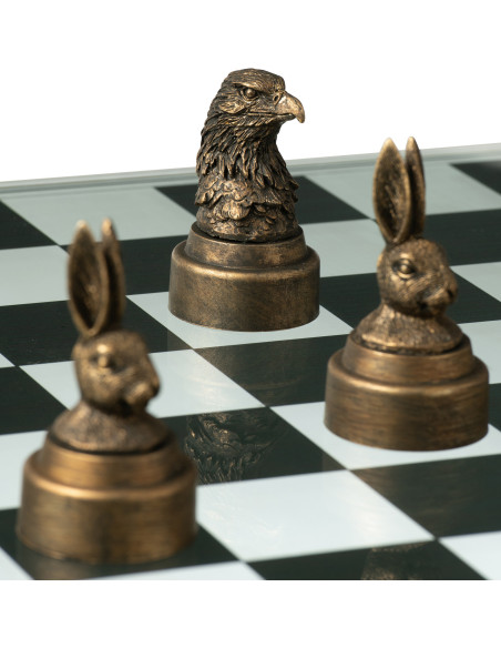 Jeu d'échecs original Animaux 60 cm en Résine Doré Marron Bestio - 15