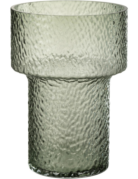 Vase moderne Cylindrique Hauteur 30 cm en Verre Vert Betty - 1