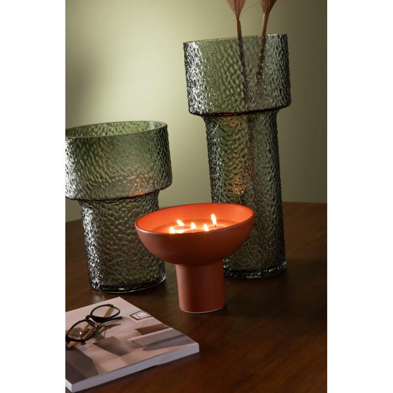 Vase moderne Cylindrique Hauteur 30 cm en Verre Vert Betty - 3