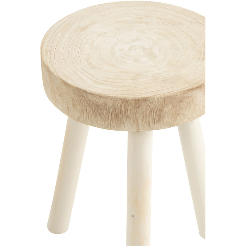 Tables d'appoint rondes blanches en bois de paulownia - 3