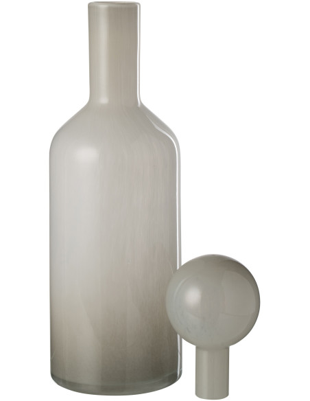 Bouteille décorative XL avec bouchon Hauteur 46 cm en Verre Gris Uni - 3