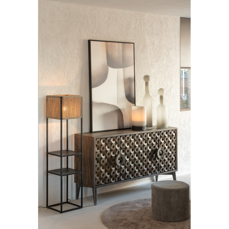 Bouteille décorative XL avec bouchon Hauteur 46 cm en Verre Gris Uni - 4