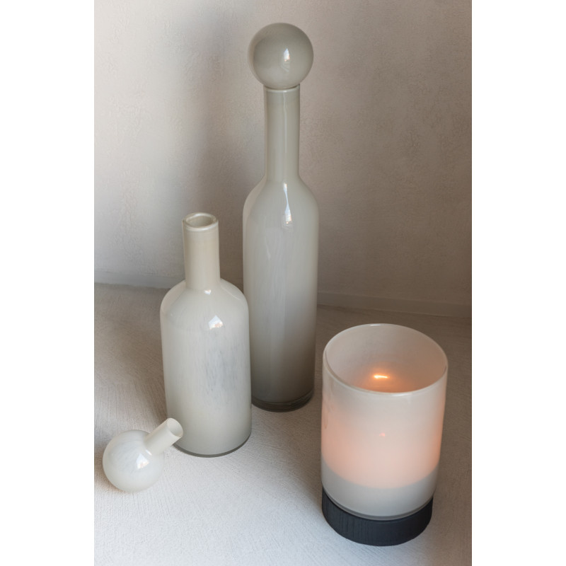 Bouteille décorative XXL avec bouchon Hauteur 75 cm en Verre Gris Uni - 2