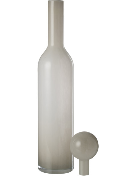 Bouteille décorative XXL avec bouchon Hauteur 75 cm en Verre Gris Uni - 3